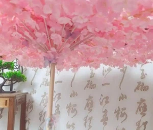Vintage Hanfu Pink Flower Kids Beach Umbrella Shade Lolita Pink Purple Parasol - Picture 1 of 11