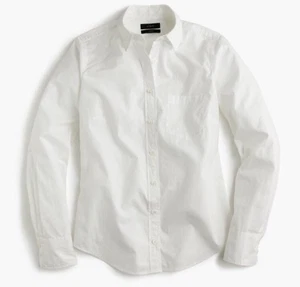 JCrew Tall new perfect shirt in cotton poplin F4634 Size T4 $86 - Picture 1 of 2