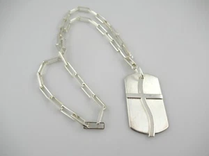 Signed Esprit Sterling Silver 925 Cross Pendant Necklace 20" - Picture 1 of 7