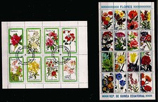 GUINEE EQUATORIALE 2 Blocs: fleurs des champs,de culture, d'ornement BL164