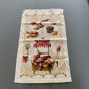 Vintage RETRO LINEN Kitchen Tea Towel 50’s & 60’s 17.5”x29” FISH MARKET Lobster - Bild 1 von 14