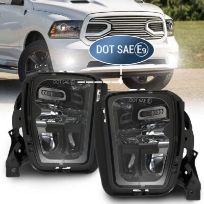 Luces antiniebla LED de parachoques negras aptas para Dodge Ram 1500 2013 2014 2015 2016 2018 Foto 1 de 4