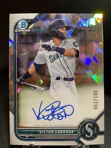 2022 Bowman Chrome VICTOR LABRADA Auto 1st Atomic Refractor /100 🔥 - Picture 1 of 3