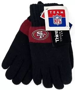 NFL San Francisco 49ers Two-Tone Knit Gloves Thinsulate Ultra Insulation OS Neu mit Etikett - Bild 1 von 4
