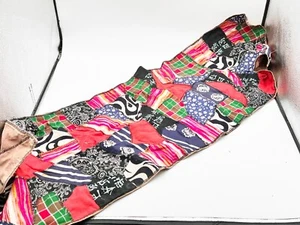 VINTAGE PATCHWORK HANDMADE QUILT THROW BLANKET VIBRANT COLOURS - Picture 1 of 8