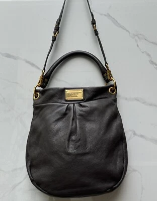 Marc by Marc Jacobs Leather Classic Q Hillier Hobo Hand Shoulder Bag Gray OS - Image 1 of 4