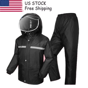 Waterproof Rain Suits Heavy Duty Raincoat Fishing Rain Gear Jacket Men - Picture 1 of 25