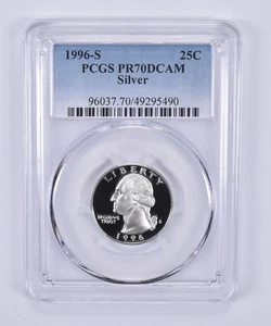 1996-S Washington Quarter Silver PR70 DCAM PCGS Blue Label *8182 - Picture 1 of 5