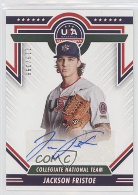 2022 Panini USA Baseball Stars & Stripes Blue Ink /399 Jackson Fristoe Auto - Image 1 of 2