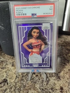2023 Topps Chrome Disney 100 Moana PURPLE /299 SP PSA 7 - Picture 1 of 2