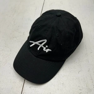 Solid Black "Air" Embroidered Adjustable Baseball Hat Unisex Adults One Size - Picture 1 of 6