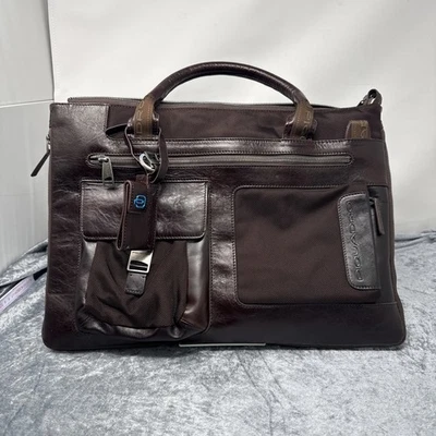 C996 Piquadro Ed 8311 Borsa Laptop Cartella Business Nobile Alta Qualità Pelle - Immagine 1 di 4