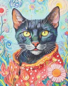 Art PRINTS, Wall Decor, Cat Art Print - Picture 1 of 4