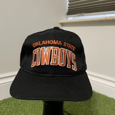Vintage 90s Oklahoma State Cowboys OSU SnapBack Hat Cap Starter Black NOS New - Image 1 of 4