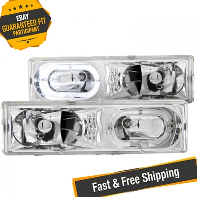 Faróis cromados Anzo 111006 para 88-98 Chevy/GMC C/K1500/2500 e 88-00 c/k3500 - Imagem 1 de 4