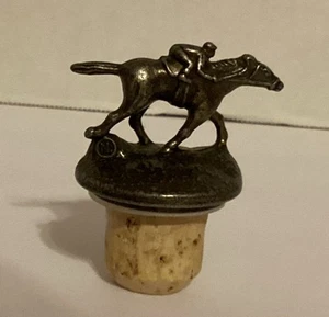 Blanton’s Bourbon Whiskey Cork Metal Bottle Stopper Letter N Jockey & Race Horse - Picture 1 of 12