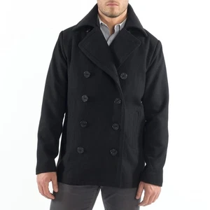 Alpine Swiss Mason Mens Wool Blend Pea Coat Jacket Double Breasted Dress Coat - Picture 1 of 29