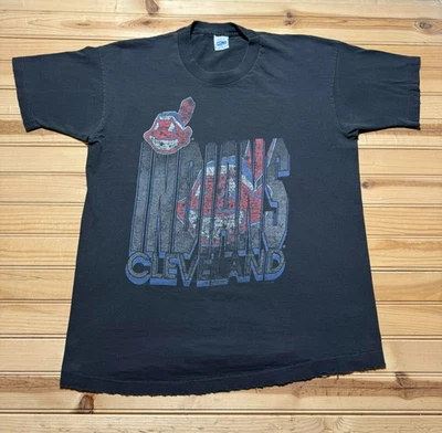 Vintage 90s Cleveland Indians Chief Wahoo MLB Baseball Souvenir Shirt USA Large - Image 1 of 4