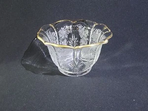Fostoria Baroque Gold Lace Etch Mayonnaise Bowl - Picture 1 of 6