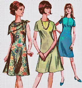 Tabella retrò Fab fatta a mano anni 50 donna cucito contato modello punto croce - Foto 1 di 1
