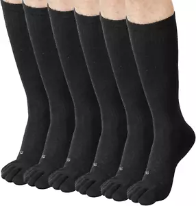 Men Crew Toe Socks Athletic Running - Proper Toe Alignment - Breathable Mesh Top - Picture 1 of 6