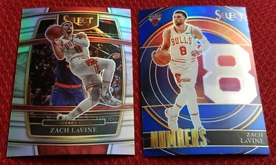 (2) 2021-22 ZACH LAVINE Concourse PRIZM #76 & Blue Numbers PRIZM #39 (Crease) - Image 1 of 2