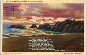View from Ecola Park, Near Cannon Beach, Oregon Poem Postcard - Picture 1 of 2