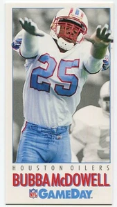 1992 GameDay #364 Bubba McDowell Houston Oilers - Bild 1 von 2