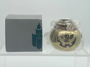 PartyLite Jack-O-Lantern Votive Holder Brass & Glass with Original Box New Ch11 - Picture 1 of 7