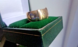 9ct Dornschließe Ring Gelbgold & Diamant Vintage Retro H/M 1975 London - Größe R - Bild 1 von 6