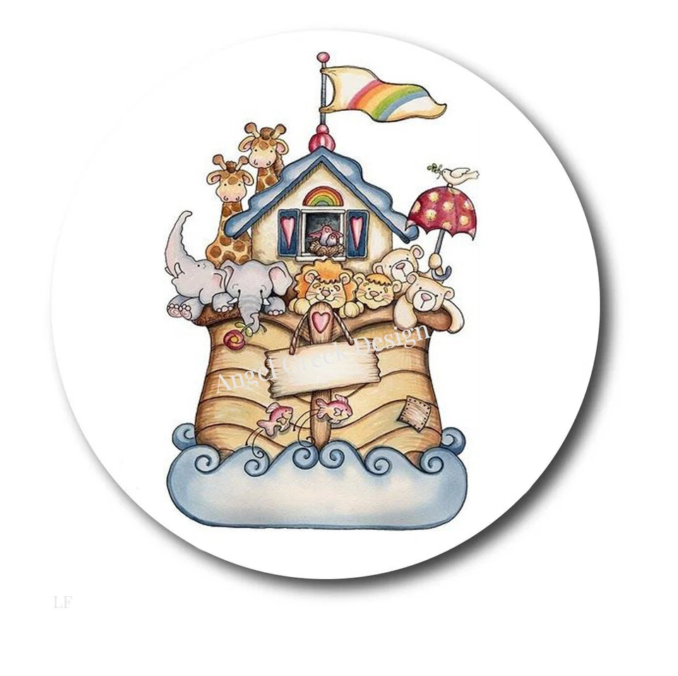 Prim Country Noah's Ark Baby Shower Favors Scrapbook Stickers Envelope Seals - Изображение 1 из 1