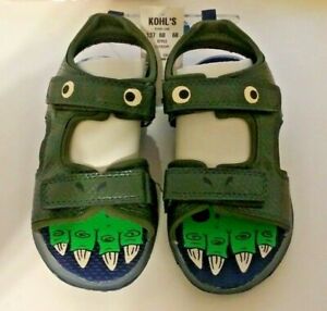 Carter's Cade Toddler Boy Size 12 Light-Up Green Dinosaur Sandals Shoe NWT