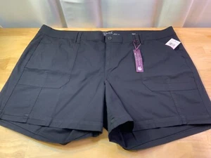 New Women’s Gloria Vanderbilt Black Patch Pocket Utility Shorts Size 22* - Picture 1 of 3