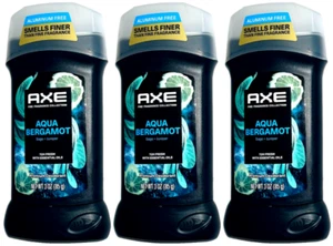 Axe Fine Fragrance AQUA BERGAMOT w/Sage +Juniper Deodorant Stick, 3oz-Pack of 3 - Picture 1 of 3