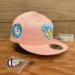 NUEVO CON ETIQUETAS NUEVA ERA Chicago Cubs Sombrero Club Sugar Shack melocotón UV Sombrero ajustado 7 3/8 raro - Imagen 1 de 6