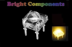 5 x Yellow Piranha / Super Flux LED - 5mm Dome - UK Seller - Picture 1 of 1