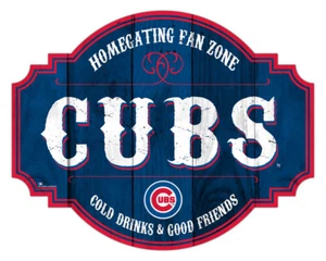 MLB Chicago Cubs 12" Distressed Wooden Homegating Fan Zone Tavern Sign Decor - Picture 1 of 1