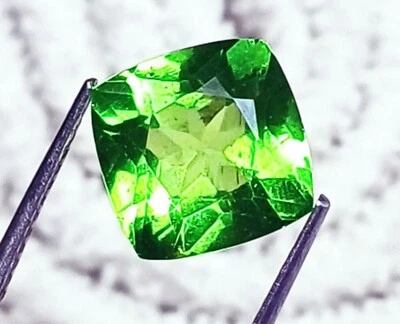 Piedras preciosas sueltas de peridoto natural 8+ quilates certificadas forma de cojín H331 Foto 1 de 4