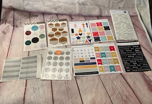 Ali Edwards Lot of 10 Scrapbook Items December Daily Stickers Words Tabs Cork - Picture 1 of 11
