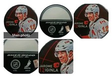 JAROME IGINLA #12 OFFICIAL SHER-WOOD INGLASCO CALGARY FLAMES  NHL NHLPA PUCK