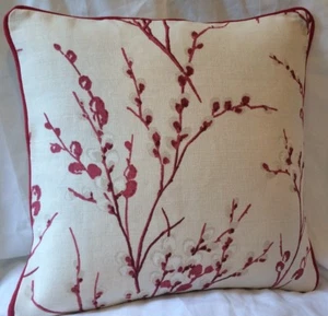 Laura Ashley pussy willow  Cranberry  16" Piped and back cranberry - Picture 1 of 4
