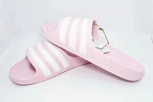 Adidas Pink Größe 4 Adilette Pantoletten Pink Neu Strand Schwimmen Slipper Streifen - Bild 1 von 6