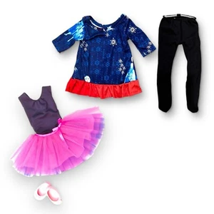 Disney Frozen Outfit Set With Elsa Dress Tutu Skirt Leggings & Ballet Flats For - Picture 1 of 7