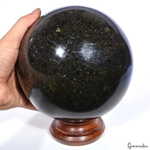 Gold Sheen Obsidian Polished Crystal Sphere Ball Healing Stone Rare Large 7.6" - Picture 1 of 12