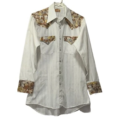 Vintage Ely Plains Western Shirt Pearl Snap Deer Themed Dagger Collar M E1550 - Image 1 of 4