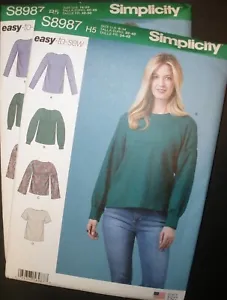 Simplicity Pattern 8987 Misses Easy To Sew Tops Sleeve Variations 4-12 or 14-22 - Picture 1 of 2