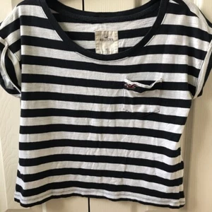 Hollister Stripe Cropped Tshirt XS - Picture 1 of 4