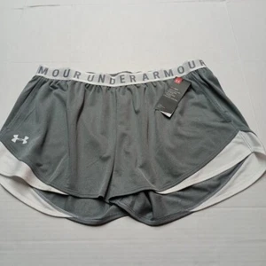 Under Armour Shorts Women's XL Gray White Plus Size Loose Fit Pull On Pockets - Picture 1 of 7