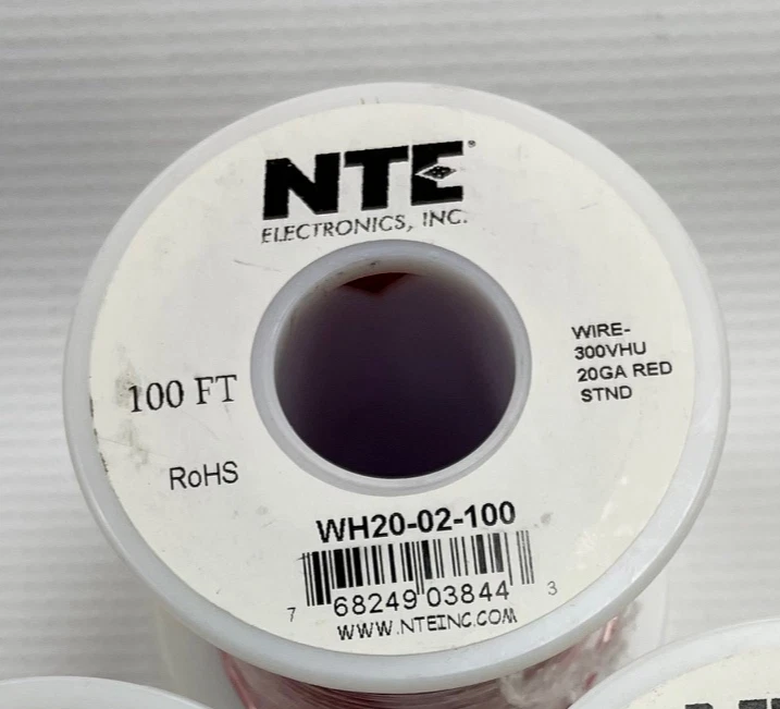 Cable de conexión trenzado NTE WH20-02-100 20 AWG calibre 100 pies UL1007 300V Foto 1 de 1