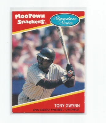 TONY GWYNN (San Diego Padres) 1991 MOOTOWN SNACKERS SIGNATURE SERIES CARD #6 - Image 1 of 3